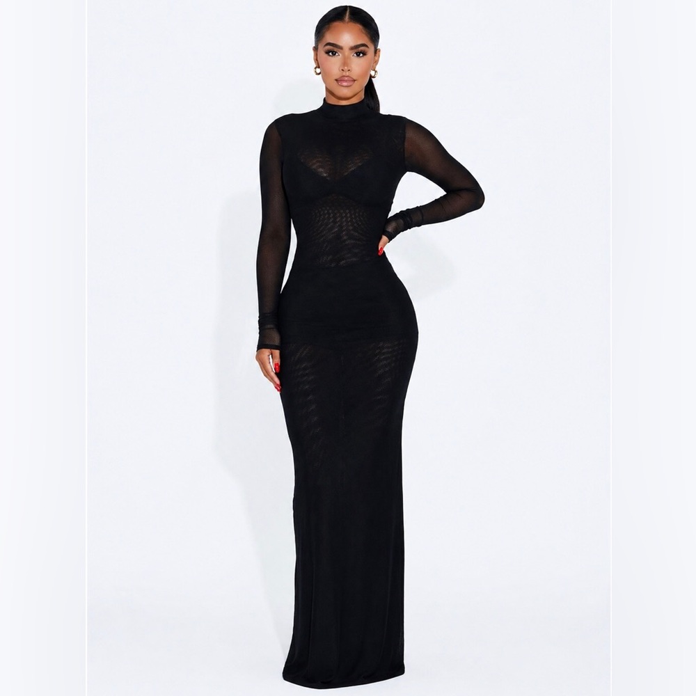 Naked Wardrobe Mesh Maxi Dress - Picture 4 of 6